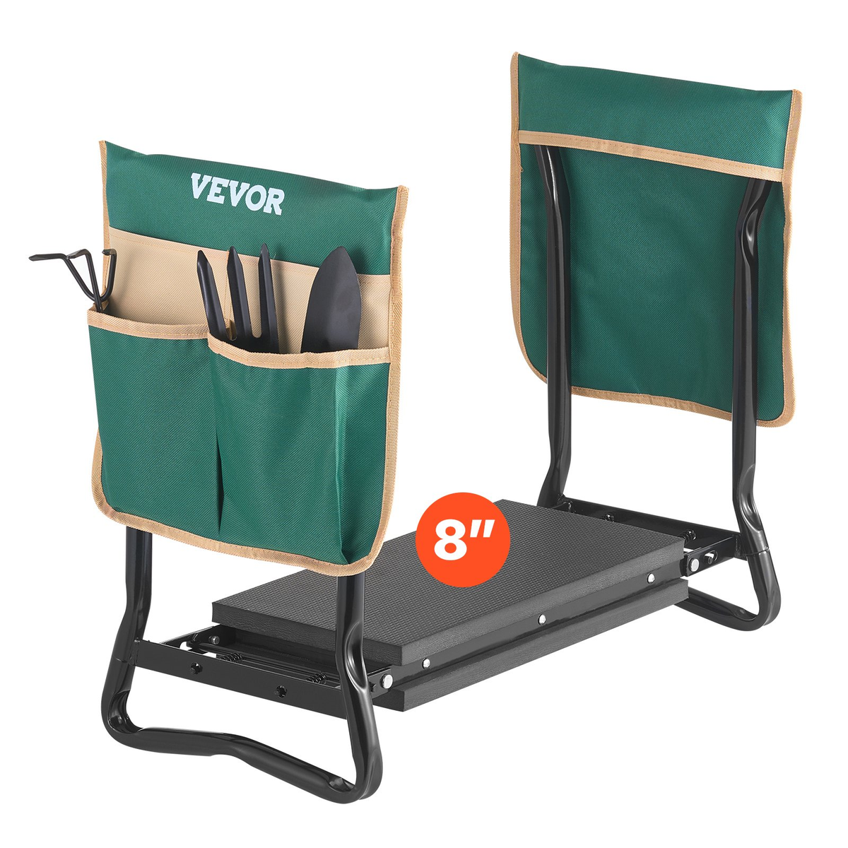 Kneeler with wide pad and side rails